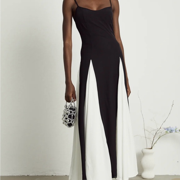 Miss Rosier Black and Cream Contrast Maxi Dress / Formal Dress - Picture 2 of 6